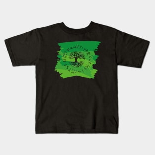 Vikings Norse Mythology Yggdrasil and Runes Asatru Viking Gift Kids T-Shirt